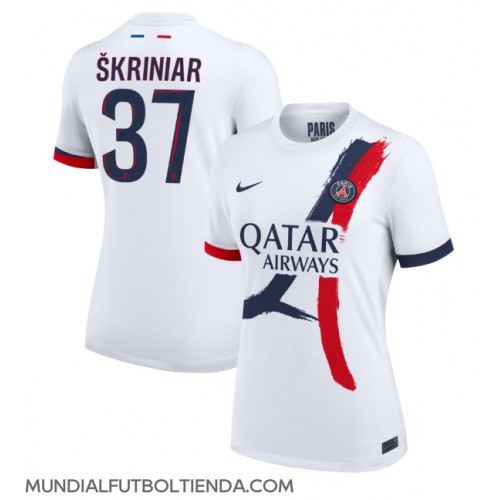 Camiseta Paris Saint-Germain Milan Skriniar #37 Segunda Equipación Replica 2024-25 para mujer mangas cortas